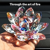 Ornamento de Flor de Vidro com Estatueta de Cristal Colorido - Decoração Elegante para Casa e Escritório - imagem 5