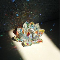 Ornamento de Flor de Vidro com Estatueta de Cristal Colorido - Decoração Elegante para Casa e Escritório - imagem 2