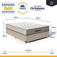Cama Box Casal 138cm + Colchão D60 Ortobom - imagem 2