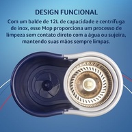 Mop Giratório Tornado Inox 360° - Limpeza Eficiente e Sem Esforço para Todos os Pisos - imagem 4