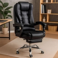 Cadeira Presidente Ergonômica com Apoio para os Pés - Conforto Premium em Couro - imagem 2