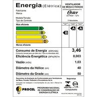 Ventilador Oster Power Fresh 2 em 1 140W | 3 Velocidades, Oscilação & Design Moderno - imagem 5