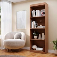Estante Livreiro Flex Multiuso Bipartida com 4 Prateleiras – Montagem Vertical ou Balcão (Nature) - imagem 2