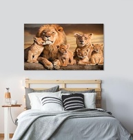 Quadro Decorativo Família de Leão 90x60cm - Tela em Canvas para Sala, Quarto ou Escritório - imagem 4