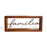 Escultura Decorativa Família em Metal e Madeira - Design Moderno para Mesa ou Parede - imagem 1