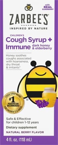 Zarbee's Naturals Children's Complete Daytime Cough Syrup* + Immune, Berry Flavor, 4 Ounce Bottle - imagem 3