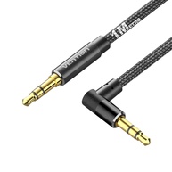 Cabo Auxiliar P2 90° VENTION 1m: Áudio HIFI Estéreo, Nylon Resistente e Conectores Banhados a Ouro - imagem 1