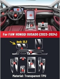 Proteção Premium para Central Multimídia FAW HONGQI OUSADO 2023-2024: Película TPU Anti-Risco XIUXIYING - imagem 3