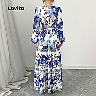 Vestido Boho Floral Lovito: Elegância Outono/Inverno - imagem 2