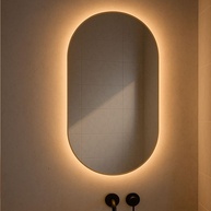 Espelho Oval Led Grande de Parede Sem Fio 80cm | Luz Quente 80x50cm com Suporte - imagem 1