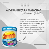 Semorin Tira Manchas em Pó 400g - Alvejante Oxy Power para Roupas Brancas - imagem 5