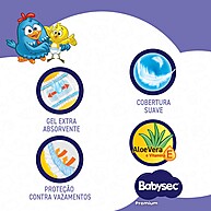 Kit 3 Fraldas Babysec Galinha Pintadinha Premium Tamanho P - imagem 2