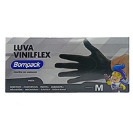 Luva Vinilflex Bompack Preta Tamanho P - Caixa com 100 Unidades | Proteção e Conforto para Uso Profissional e Doméstico - imagem 3