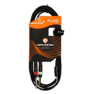 Cabo P2 Estéreo para 2 P10 Mono Hayonik 3M: Conexão Profissional e Versátil - imagem 1