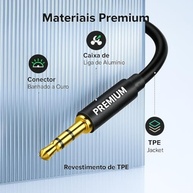 Cabo Extensor P2 3.5mm Premium: Som Estéreo de Alta Fidelidade e Conexão Duradoura | 1.5m - imagem 5