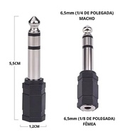 Adaptador P2 Fêmea para P10 Macho Estéreo ONYK Premium: Conecte Seus Equipamentos com Qualidade! - imagem 3