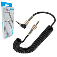 Cabo Auxiliar P2xP2 Espiral 1.2m Som Automotivo e Celular - Branco Premium - imagem 3
