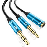 Cabo Adaptador Y P3 Fêmea para 2 P2 Macho: Conecte Fone e Microfone Separados no PC/Notebook | Tec Quality Azul - imagem 2