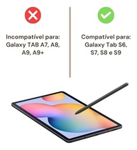 Caneta Touch S-Pen Para Galaxy Tab S6 Lite (Sm-P615 Sm-P620) C/Sensor Pressão + Pontas - Preto - imagem 2