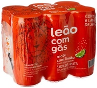 Pack de Matte Leão Limão com Gás Lata 290ml, 6 unidades - imagem 3