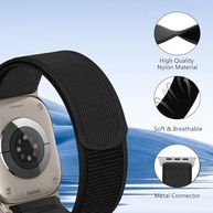 Pacote com 4 pulseiras de nylon compatíveis com Apple Watch Ultra 2/Ultra. Pulseiras masculinas de 49 mm, 46 mm, 45 mm e 44 mm, esportivas respiráveis para Apple Watch séries 10, 9, 8, 7, 6, SE, 5, 4, - imagem 4
