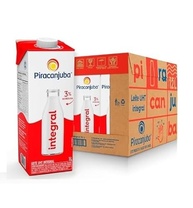 pacote de Leite Integral Piracanjub Pacote com 12 unidades 1L - imagem 1