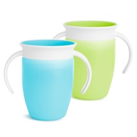 Copo Infantil Munchkin Miracle 360 Azul/Verde - Sem Bico, Antiderrapante, 200ml, Pacote com 2 - imagem 1