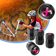 Pacote 4 Tampas Válvula Pneu Alumínio Rosa/Preto - Universal Carros, Motos e Bikes - imagem 4