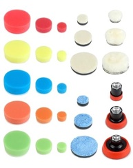 QWORK Drill Buffing Pad Detail Polishing Pad, 29 Pcs Mix Size Kit Sponge and Wool Pads, 5/8-11" Threaded Backing Pad, Color-Coded, for Polishing, Waxing, Sealing Glaze, Car Sanding - imagem 3