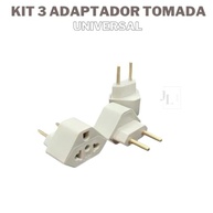 Kit 3 Adaptadores de Tomada Universal 10A/20A Padrão Brasileiro e Americano - Branco - imagem 3