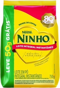 Leite Pó Instantâneo Integral Ninho Pacote Leve 750g Pague 700g - imagem 1