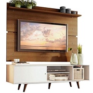 Rack Madesa Dubai com Painel para TV até 65" | Design Moderno em Branco/Rústico - imagem 4