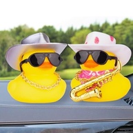 Pato de Borracha Divertido para Carro: Decoração de Painel com Acessórios Exclusivos! - imagem 3