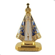 Miniatura Imagem Nossa Senhora Aparecida em Metal Dourado com Strass - 5cm - Painel de Carro - imagem 2