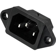 Kit 5 Conectores Tomada Tripolar Macho AS-02 para Painel - Conexão Segura 250V - imagem 1
