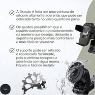 Suporte Celular GPS Carro Universal Ventosa Painel Vidro Rotação 360° Premium Anti Queda Waze Uber E&A - imagem 4