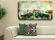 Quadro Decorativo Paisagem com Barcos 55x100cm - Transforme Sua Sala com Estilo Náutico - imagem 2
