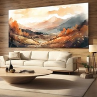 Quadro Decorativo Paisagem Abstrata 100x50cm - Tela Grande para Sala, Quarto e Hall - imagem 3