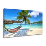 Quadro Decorativo em Tela Canvas - Paisagem Praia Paradisíaca 60x80cm com Borda Infinita - imagem 1
