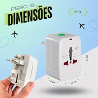 Kit 2 Adaptadores de Tomada Universal Bivolt 150+ Países | Portátil e Seguro para Viagens Internacionais - imagem 4