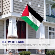 Bandeira da Palestina 3x5 Pés - Fly Breeze ANLEY | Cor Viva, Resistente e com Ilhós Reforçados - imagem 3