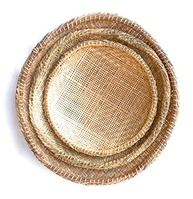 Peneiras de Palha Decorativas Artesanais - Composição de Parede 3 Peças com Estilo Natural - imagem 3