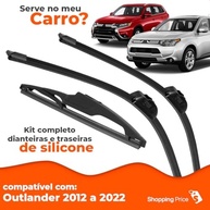 Kit 3 Palhetas Limpador Para-brisa Silicone Mitsubishi Outlander 2012-2022 - Visão Clara e Segura - imagem 4