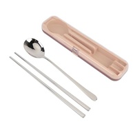 Conjunto de Palitos e Colher de Aço Inoxidável Portátil - Kit de Talheres para Viagem, Acampamento e Piquenique com Estojo - imagem 3