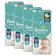 Pampers Confort Sec P: 200 Fraldas para Noites Tranquilas! - imagem 1