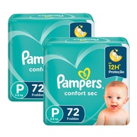 Pampers Confort Sec Super P: 144 Fraldas para Noites Secas! - imagem 1