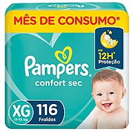 Pampers Confort Sec XG 116un: Noites Secas e Conforto Real - imagem 1