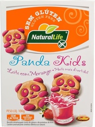 Panda Kids Natural Life - Sabor Leite com Morango - Sem Glúten - Sem Lactose - 100g - imagem 1