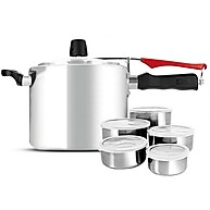 Panela de Pressão Clock 7L com Tigelas Inox: Cozinhe 3x Mais Rápido - imagem 1