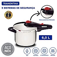 Panela de Pressão Inox Tramontina Solar: Segurança e Rapidez! - imagem 1